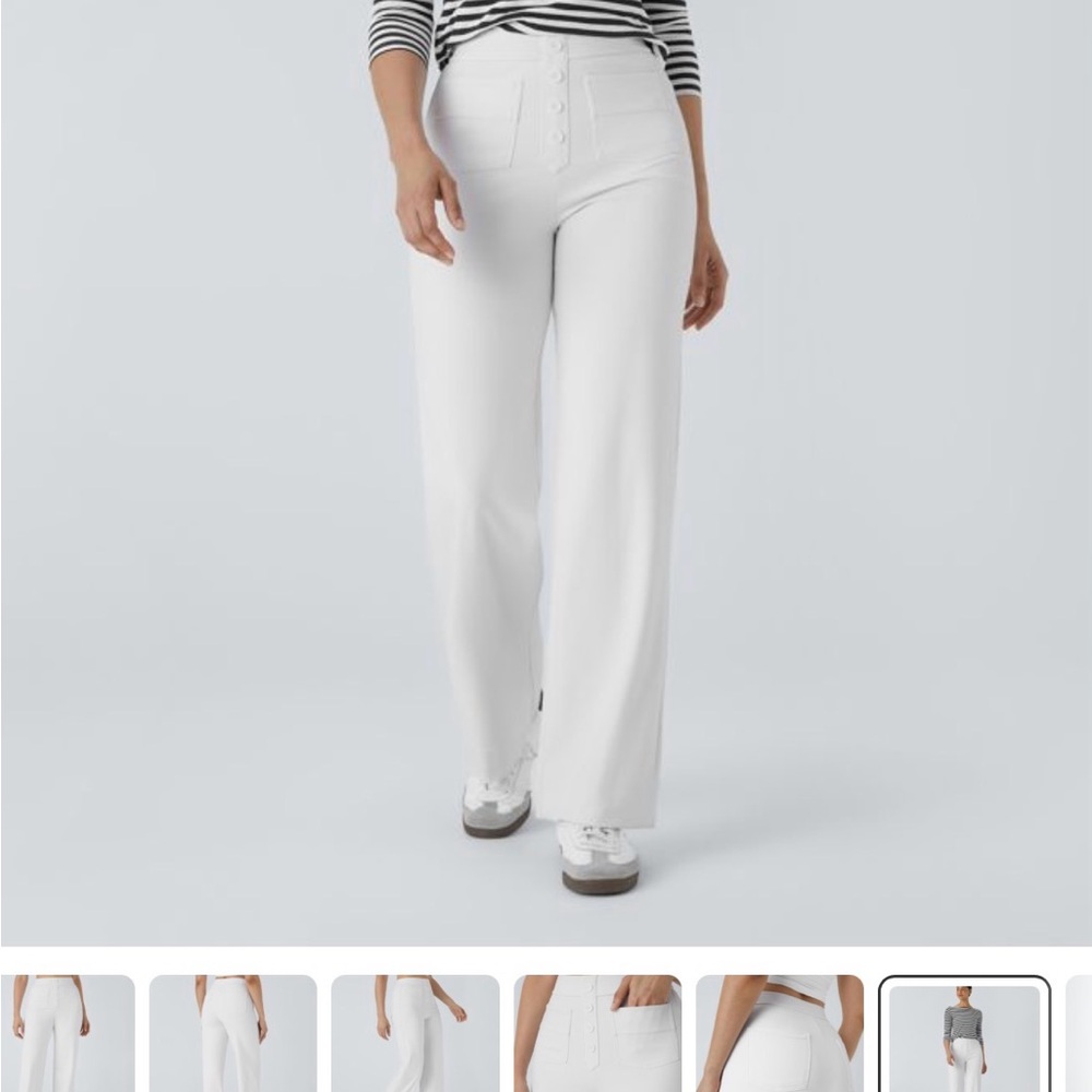 Halara White Wide-Leg Pants